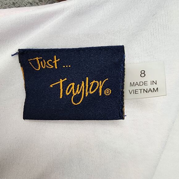 Just Taylor Floral Dress Women 8 NWT Pleated Pockets Gold Zipper Party Flawed - Picture 7 of 14